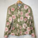 Karen Scott Pacer Green Pink Floral Jacket Size Petite Large Photo 0