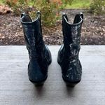 Free People  Way Out West Metallic Blue Western Ankle Boots Photo 5