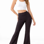 Lululemon  Ribbed Flare Pants – Size 8 – High Rise Stretch Lounge Yoga Pants Charcoal. Never worn. NWOT Photo 0