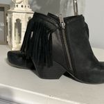OTBT  Black Leather Ankle Boots Fringe Booties Womens 7.5 Photo 10