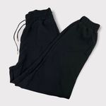 ZARA New Black Joggers Track Pants Sweatpants With Faux Leather Drawstrings Photo 6