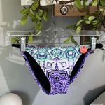 Forever 21 Bikini Bottom  Swimsuit New Low Rise Womens Purple White Braided Sides Photo 0