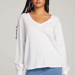 Chaser  V Neck Long Sleeve Dolman Tee in White Photo 0