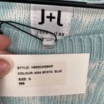 John + Jenn Mystic Blue Leopard Print Crew Neck Sweater Size S Photo 2