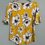 π¦ Ann Taylor Floral Crewneck Blouse XS Yellow Photo 1