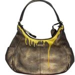 Cole Haan Leather Crossbody Brown Gold Customized Photo 0