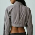 ZARA NWT BELTED STRIPED CROP SHIRT SIZE XXL ref 7200/015 Photo 2