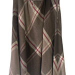 Summit Too Vintage 90s Women's Size 32 Wool Academia Plaid Maxi Skirt Brown Photo 0