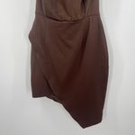 Elliatt  Dress Size Small Chocolate Brown NWT Camo Asymmetrical Satin Halter Photo 10