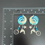 Rare LUNCH At The RITZ Blue Dolphin Dance Dangle Whimsical Earrings 17g. Photo 5
