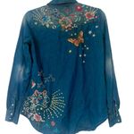 Johnny Was heavily embroidered Olinda Frayed Western Shirt NWT Photo 6