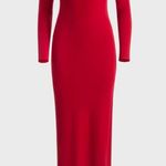 Alice + Olivia Coretta Off-the-Shoulder Long Sleeve Maxi Dress in Red, NWT, Size L Photo 1