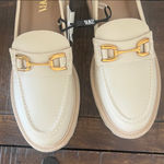 ZARA NWT Buckle Horsebit Loafers White Gold Size US 8 Photo 6