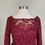 JS Collections Lace Long Sleeve Column Evening Gown Red Size 4 Formal Dress Photo 4