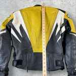 Women's Joe Rocket Padded Leather Biker Jacket Sz Small‎ Yellow Blaster Photo 8