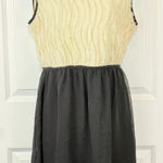 Charming Charlie  Black Cream Textured Sheath Dress Size L Photo 0