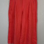 Athleta Womens Playa Linen Wide Crop Pant Size 14 Petite Passionfruit Coral Photo 1