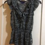 Miley Cyrus  Zebra Print Ruffle Blouse Small Photo 0