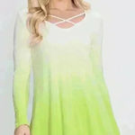 Red Lolly Lime Ombre Crisscross Neck Top Photo 0