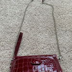 Faux Croc‎ Leather Red Shoulder Bag W Detachable Strap & Wristlet Just Solutions Photo 0