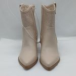 Dolce Vita Kirby Chunky Heel Ankle Boot Women's 6 Beige Western Shoes Cowgirl Photo 2