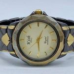 Kish Womens Crystal Watch brown gold Tone 32mm Case Bracelet Size 6.5” runs Photo 0