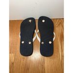 Havaianas Flip Flop Sandals Shoes Mens Size 8 Navy White Anchor Print Beach Photo 5