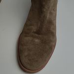 Tory Burch  TAN SUEDE SIDE ZIP FLARED WOODEN BLOCK STACKED HEEL BOOTIES 8.5M Photo 3