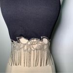 ZARA  Black Embellished Crop Tank Top tassels with flowers ref 7901/380 festival Photo 6