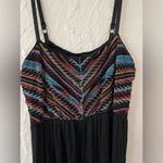 Shoreline Black maxi dress / coverup, embroidered top, elastic back, adjustable straps; M Photo 1