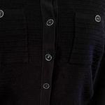 Catherine Malandrino  Favorites Size L Textured Cardigan Sweater Black Pockets Photo 2