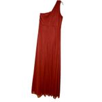 Azazie A-Line One Shoulder Chiffon Dress Side Slit Terracotta A8 bridesmaid Photo 4
