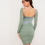 House Of CB  Freyja Green Gathered Corset Dress - Size L+ Photo 3