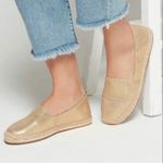 Banana Republic Gold Canvas Espadrille Flats Size 7 Jute Boho Chic Resort Wear Photo 2