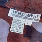 Worlds Apart vintage long silk vest with bear print. Blue Size L Photo 1