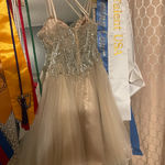 Dave and Johnny  Nude Semi Formal Dress Photo 1