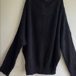 Exlura  Womens Knit Oversized Sweater Size L Black Stretch Long Sleeve Pullover Photo 6
