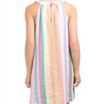 C&C California pastel striped linen halter dress coastal size medium Photo 2