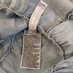 ZARA  Blue V-Neck Short Puff Sleeve Babydoll Dress w Tiered Skirt Sz MD Photo 13