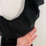 Free People  Black One-Shoulder Ruffle Dress Photo 3