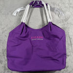 Escada Marine Groove Purple Tote Bag Rope Handle Nautical Beach Summer Resort Photo 0