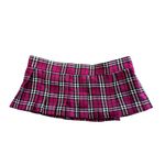 Rene Rofe School Girl Mini Micro Skirt Low Rise Plaid Y2K Grunge Size Small Pink Photo 5