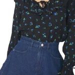 We Wore What  Ditsy Floral Long Sleeve Farmhouse Doll Top Keyhole + Frills NWT XS Photo 0