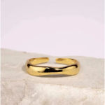 Boutique NEW 14k Yellow Gold Plated 925 Silver‎ Wave Stacking Band Ring, Adjustable Photo 4