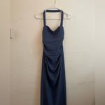 LIONESS  Strapless Blue Halter Maxi Dress Photo 4