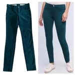 Anthropologie Pants Pilcro Teal corduroy Cotton Stretch 25 Green Boho Photo 1