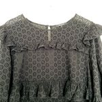Madewell  Black Eyelet Waterlily Ruffle Whimsigoth Romantic Mini Dress Size 12 Photo 6