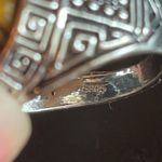 Tigers eye stone silver ring size 9 Brown Photo 8