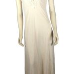Vintage 1950's AVIAN long nightgown cream with pink lace size medium Photo 13