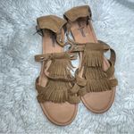 Minnetonka  Merriam Suede‎ Leather Fringe Sandals Tan Brown Low Wedge Women’s 9 Photo 9
